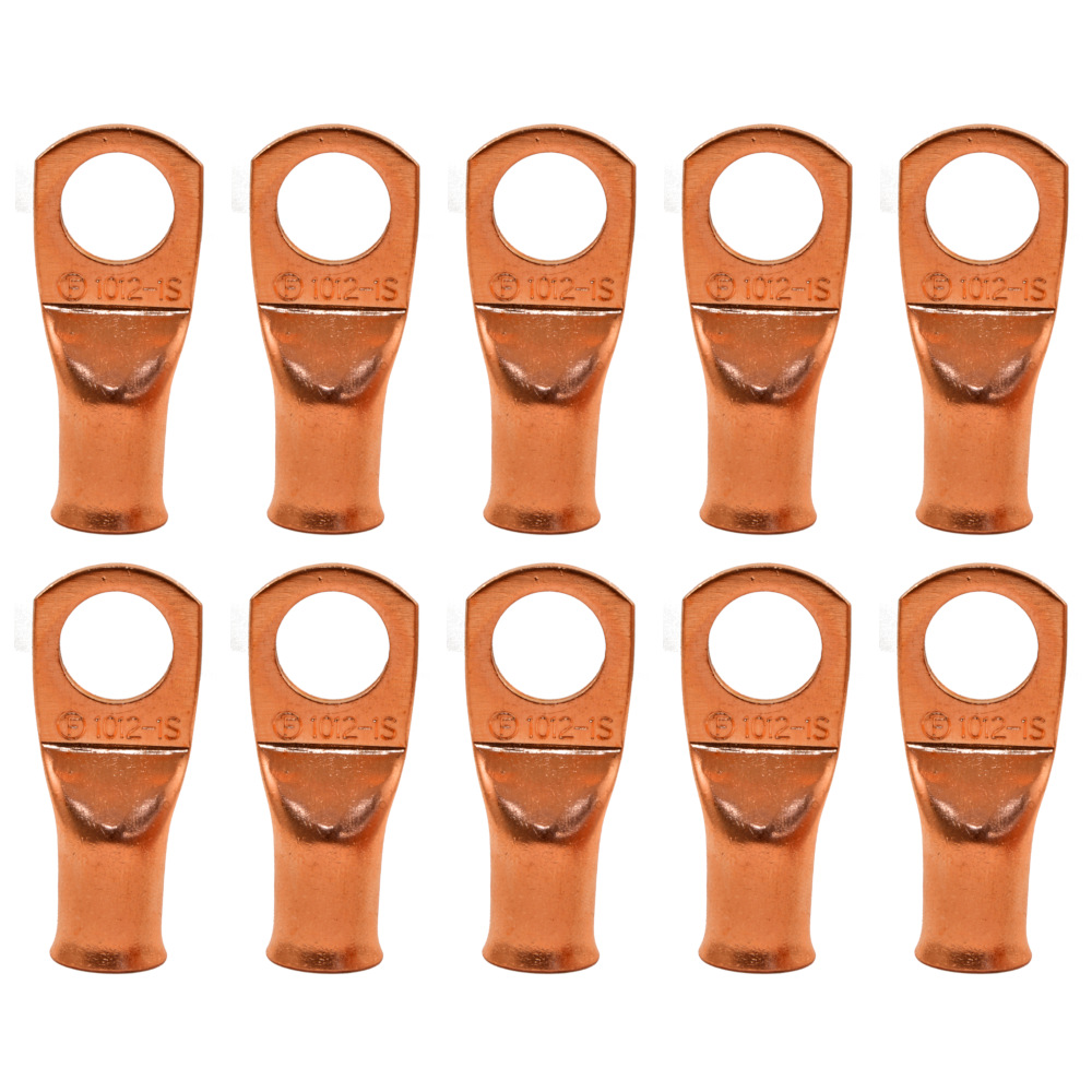 10 1/0 Gauge 1/2" Battery Cable Ends Lugs Copper Ring Terminals Wire Connector eBay